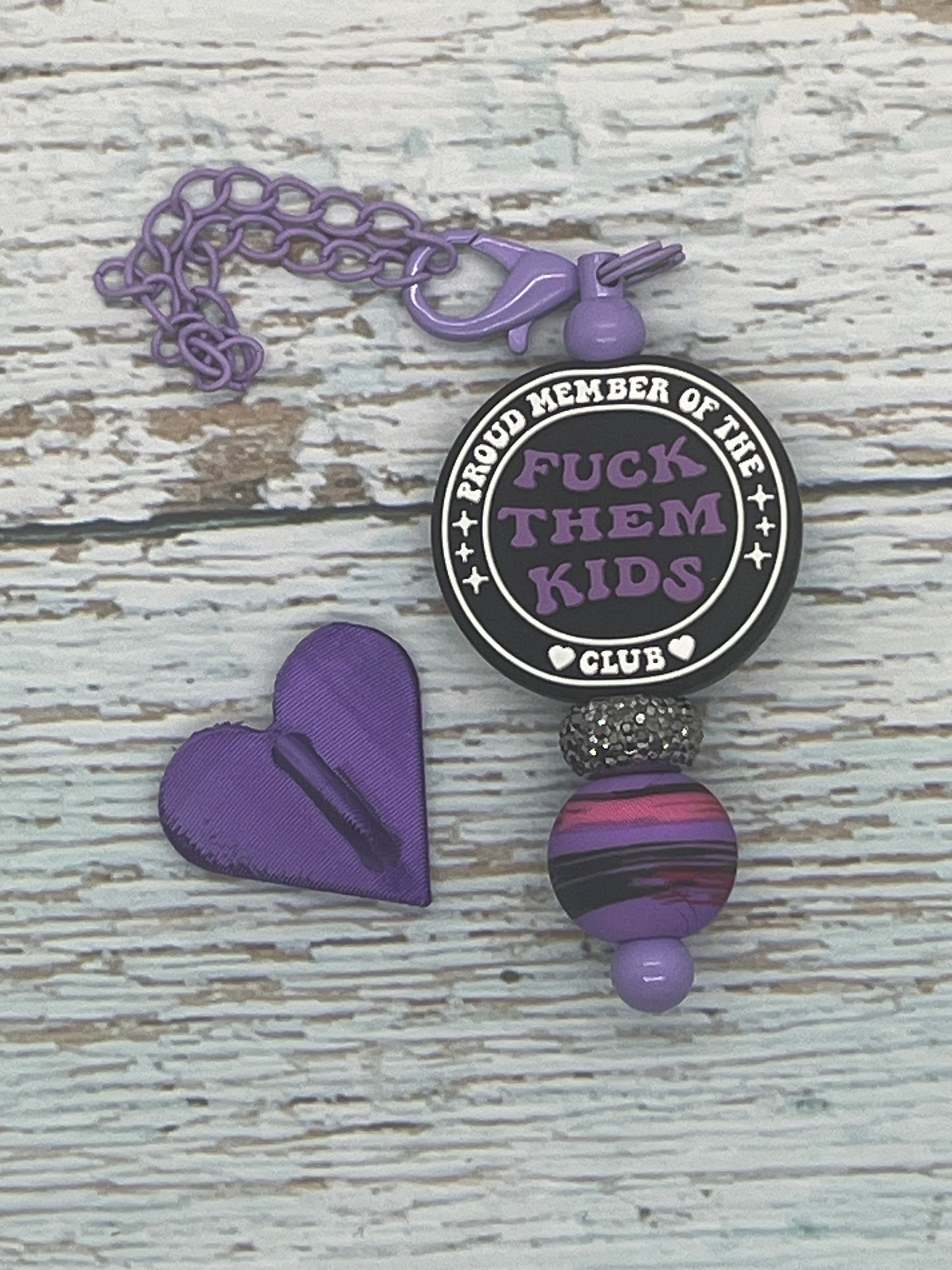 Bad Word/Sassy/Funny Cup Charm with Heart Hook