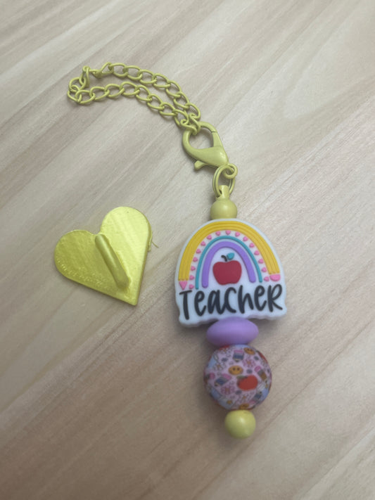 Teacher/Education Cup Charm with Heart Hook