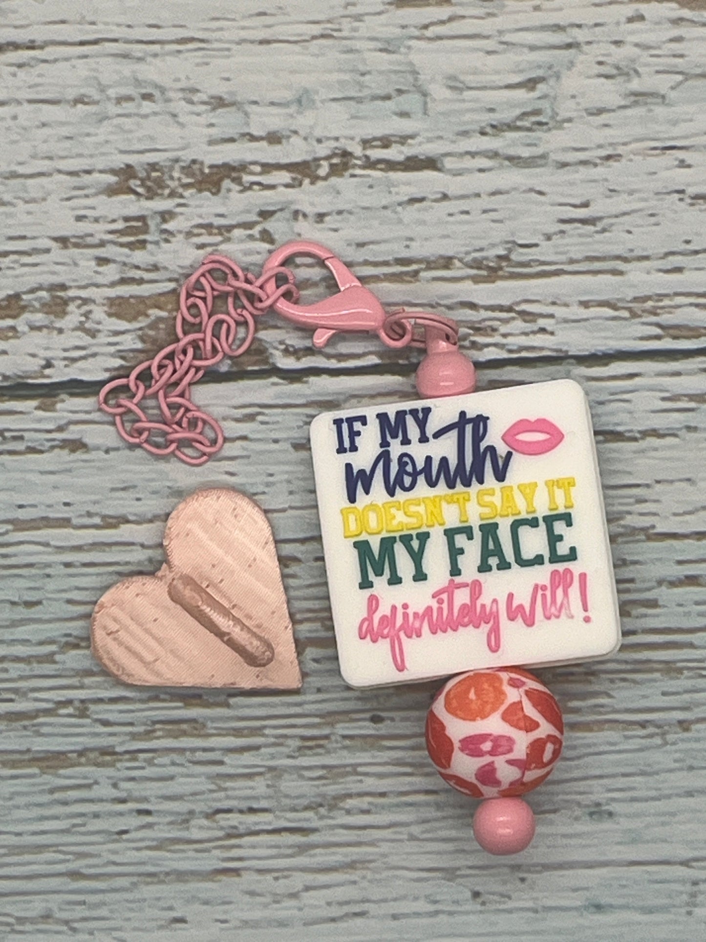 Bad Word/Sassy/Funny Cup Charm with Heart Hook